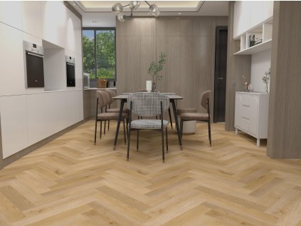 Oak Margot Herringbone scene