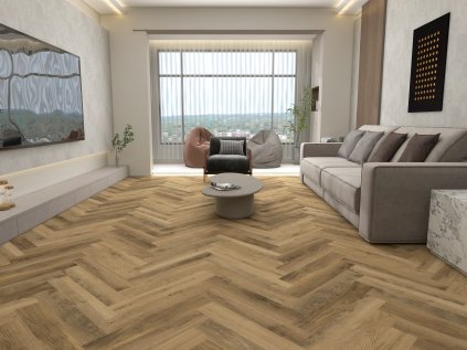 Oak Saragosa Herringbone scene