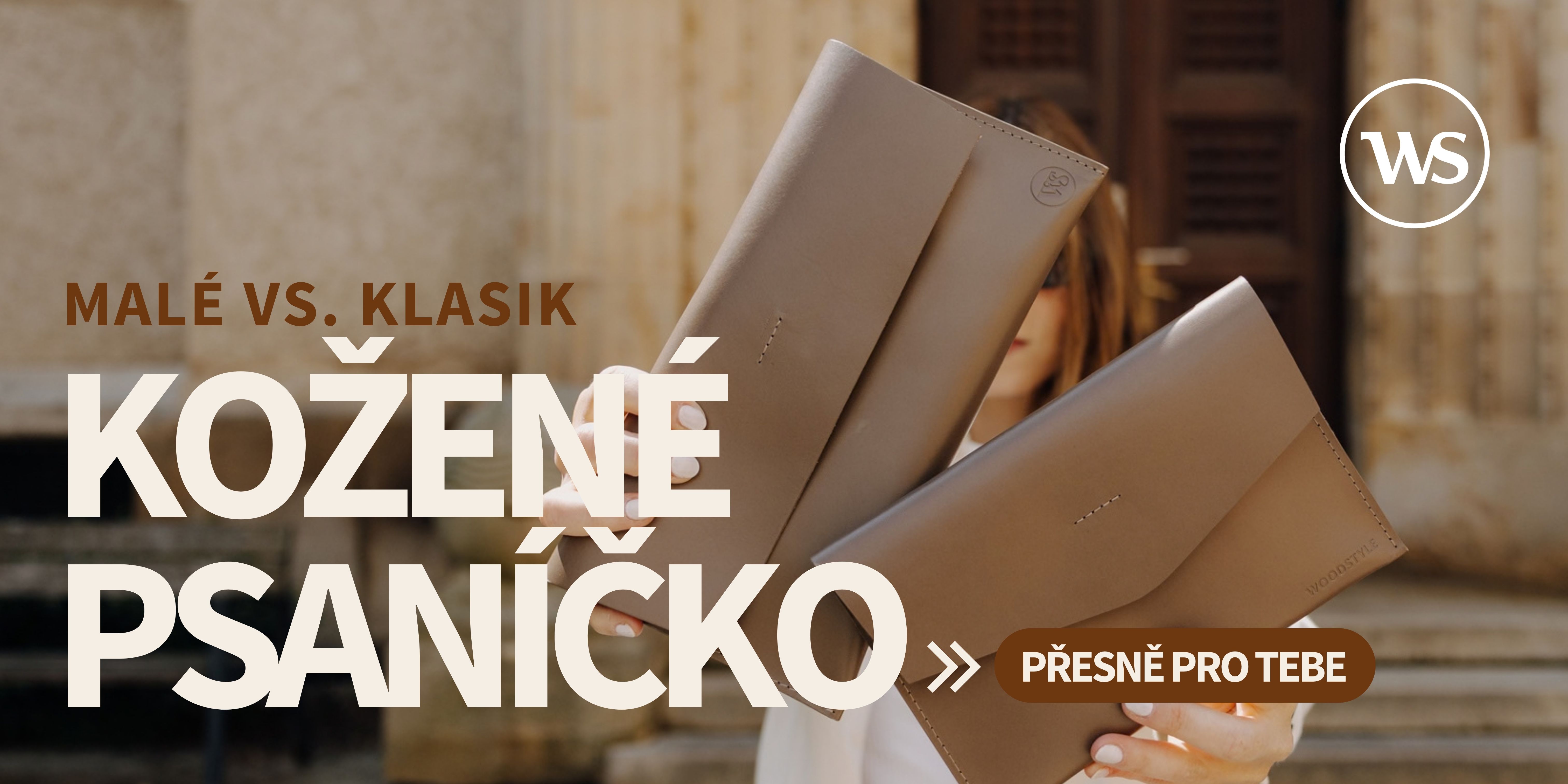 malé a klasik kožené psaníčko