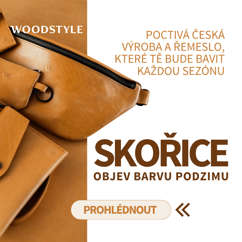 kožené doplňky v odstínu SKOŘICE, podzimní kolekce