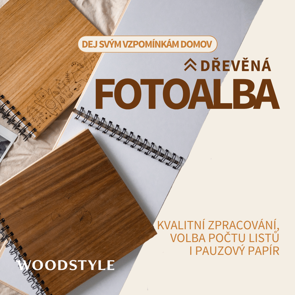 dřevěná fotoalba