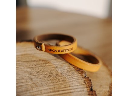 SET Kožených náramků Caramel  Dva náramky s motivem srdce