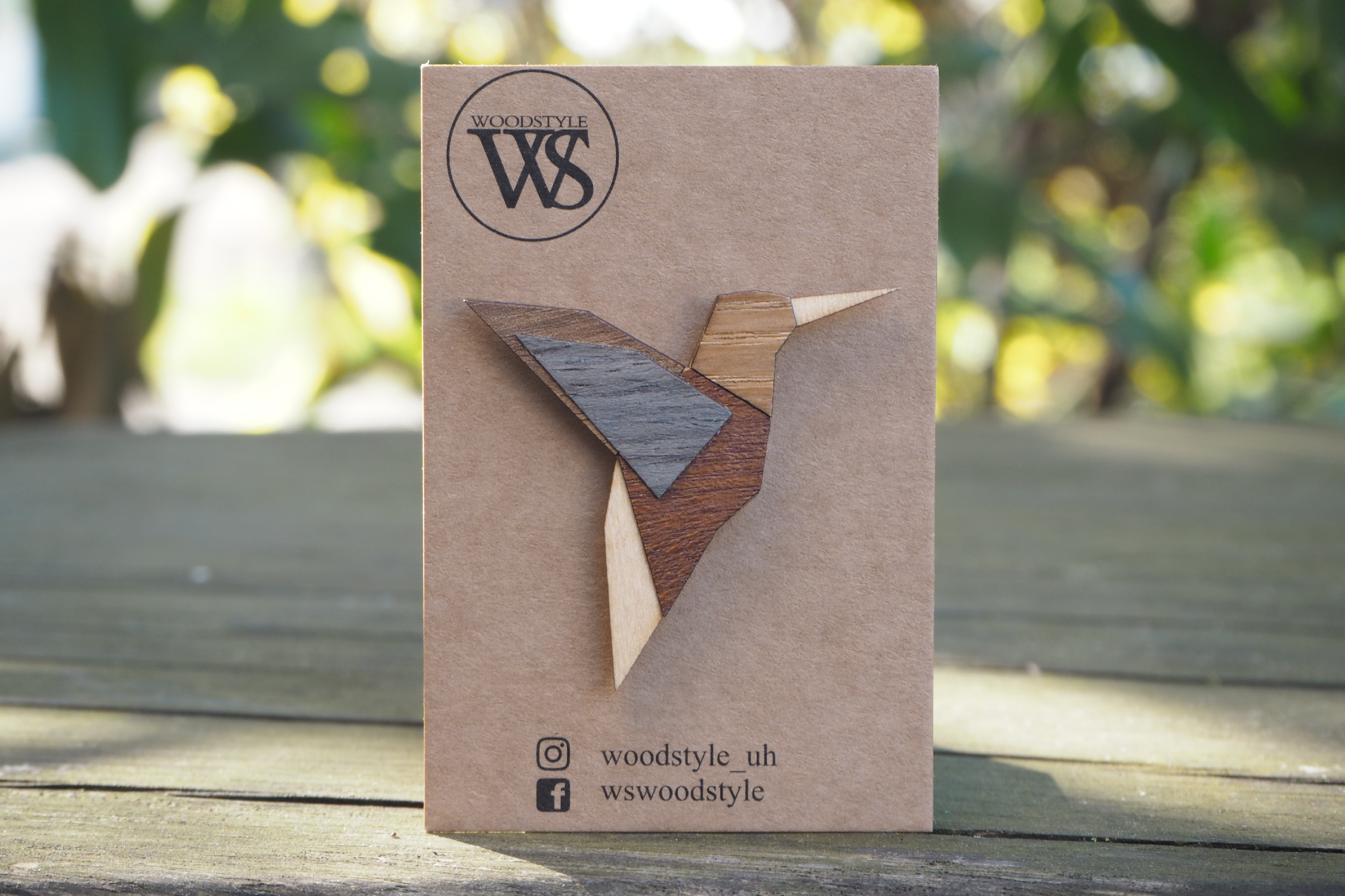 Wood Style Brož Origami