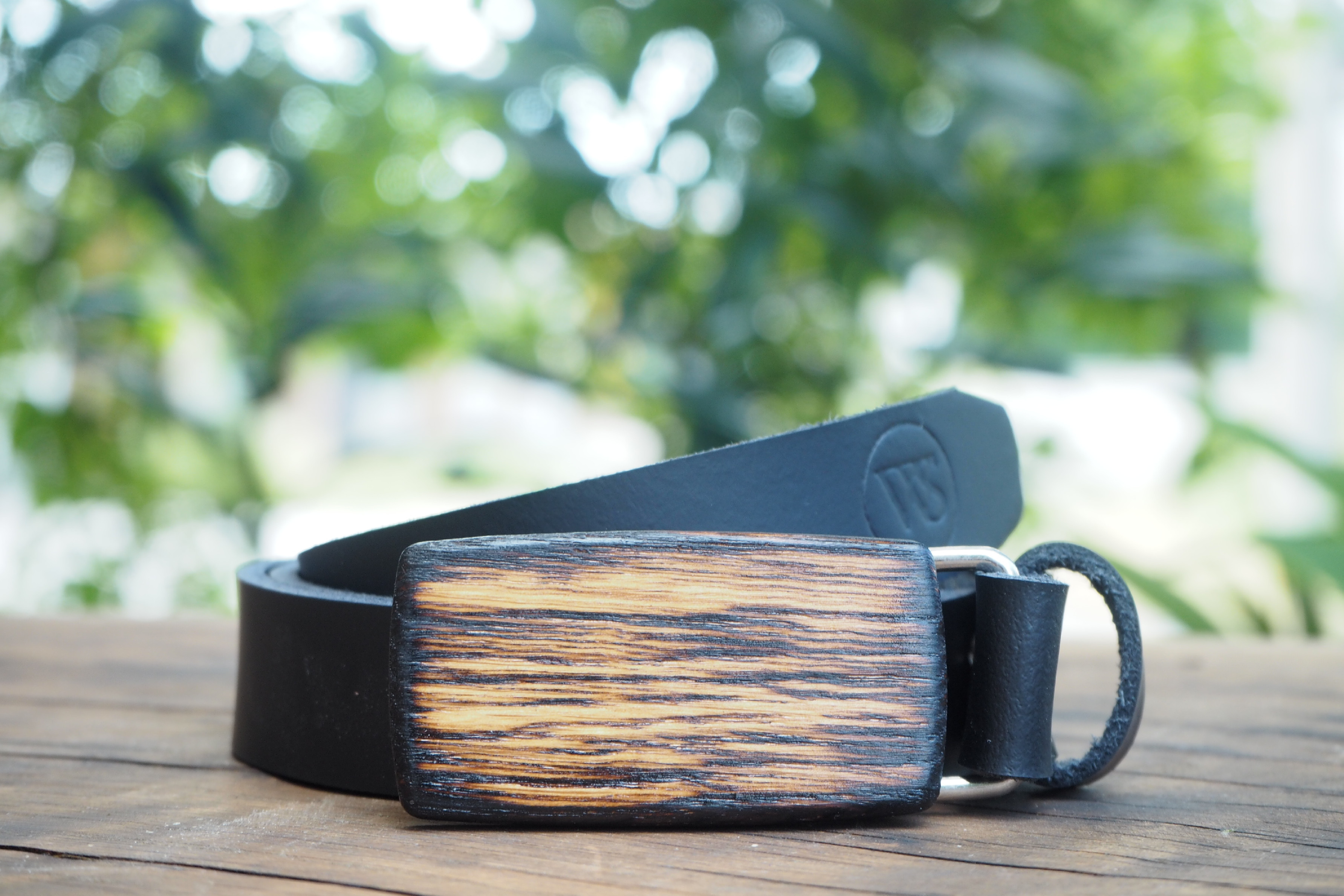 Wood Style Opasek Slim Opalovaný Obvod pasu: 115, Barva kůže: Černá