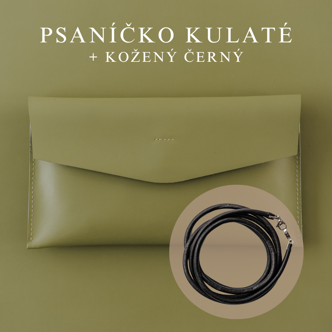 Psaníčko Kulaté - Pistacchio Popruh: Kožený Černý