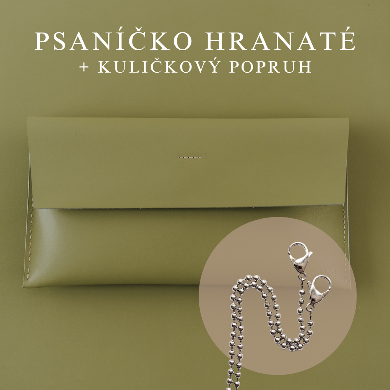 Wood Style Psaníčko Hranaté - Pistacchio Popruh: Kuličkový