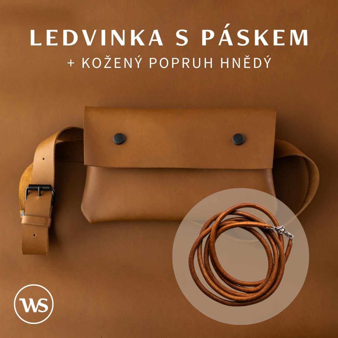 Ledvinka Hnědá Varianta: Ledvinka s páskem+ kožený popruh Hnědý