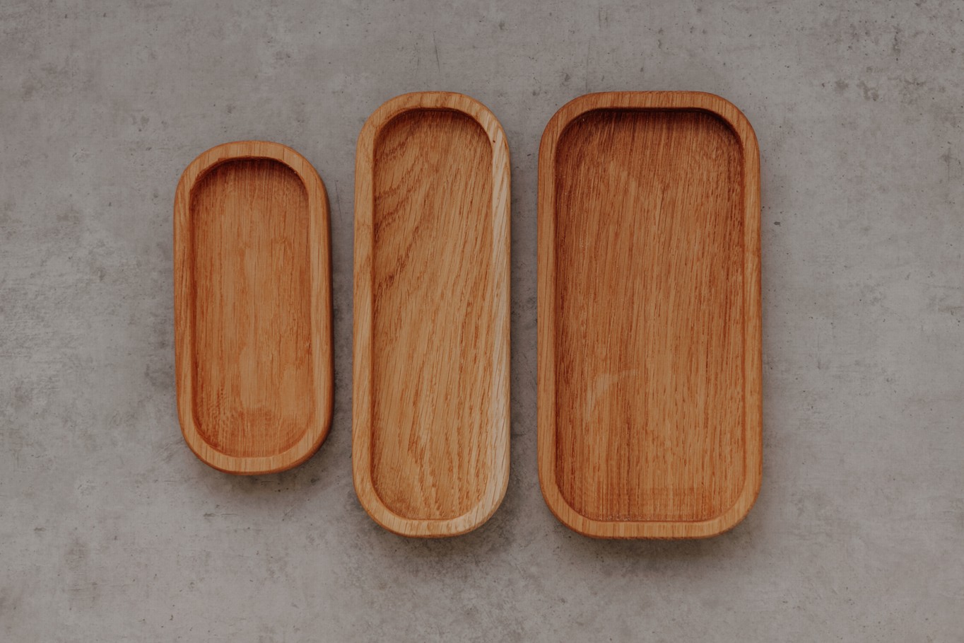 Wood Style Tácek ovál - Dub Velikost tácku: Sada třech velikostí
