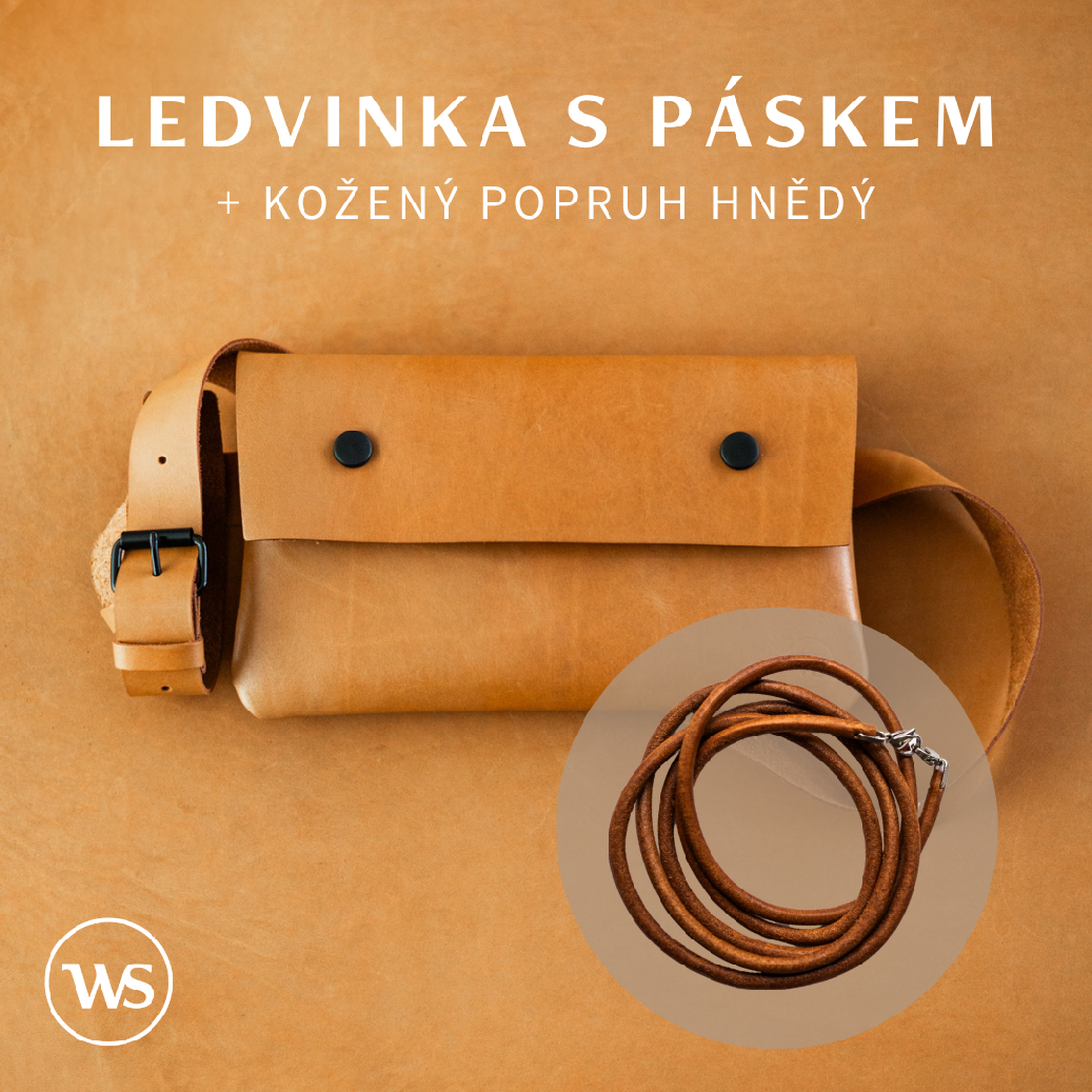 Wood Style Ledvinka Skořice Varianta: Ledvinka s páskem+ kožený popruh Hnědý