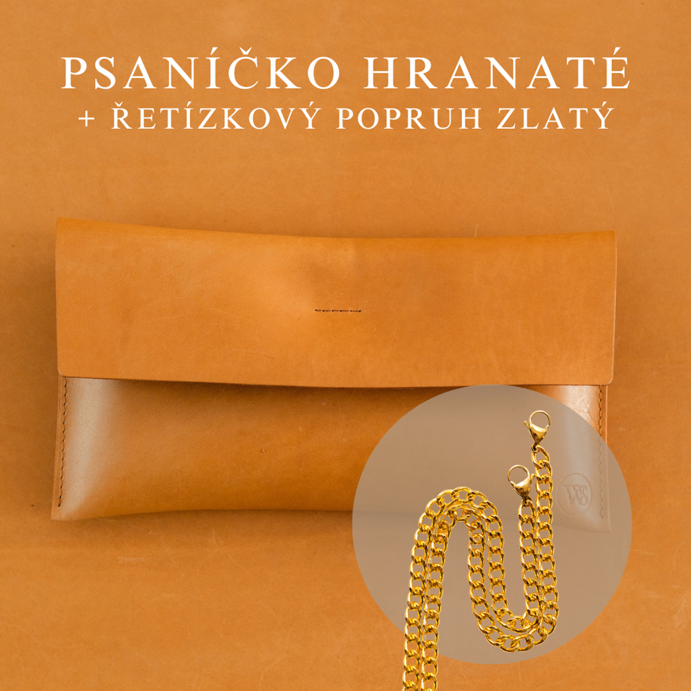 Wood Style Psaníčko Hranaté - Skořice Popruh: Řetízkový zlatý