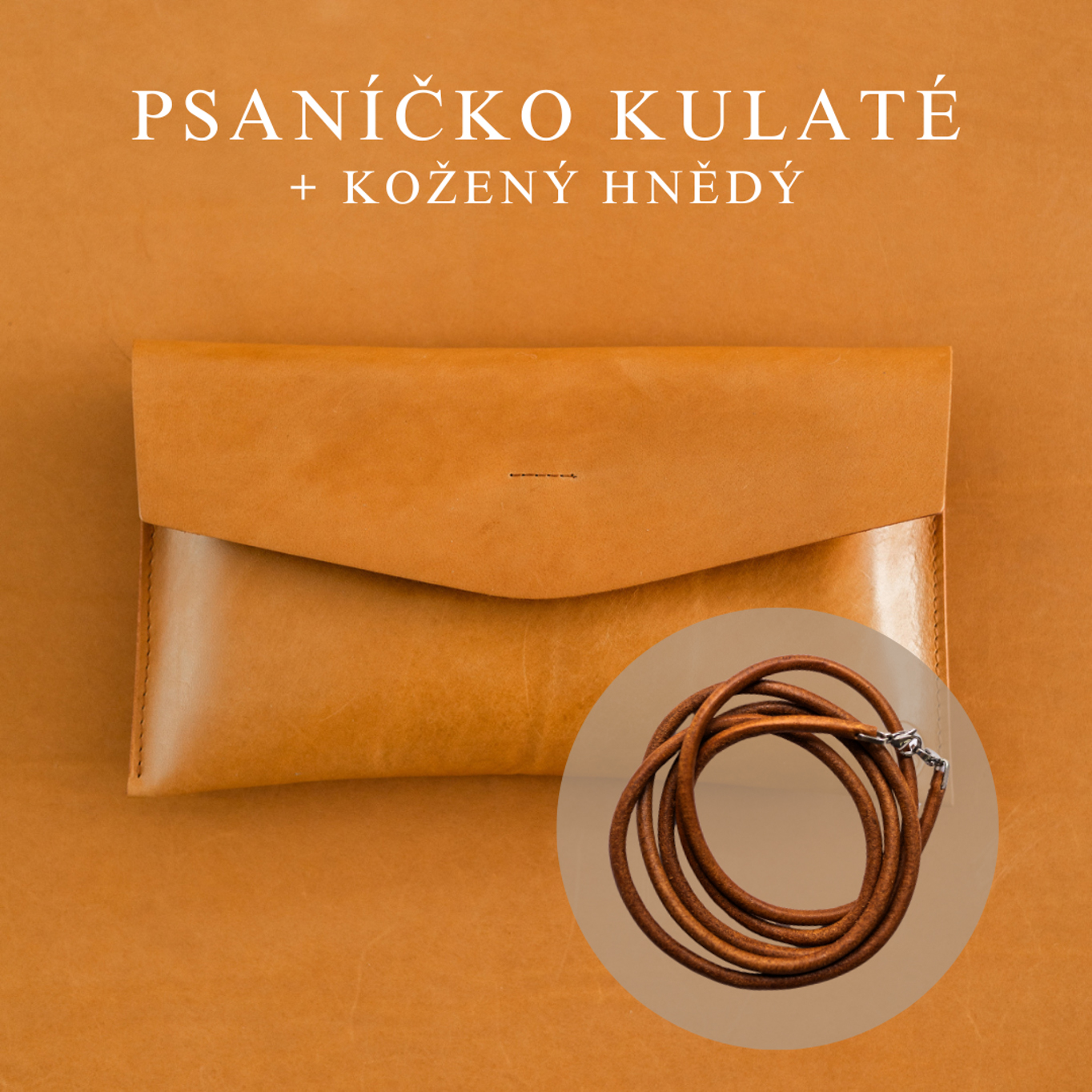 Wood Style Psaníčko Kulaté - Skořice Popruh: Kožený Hnědý