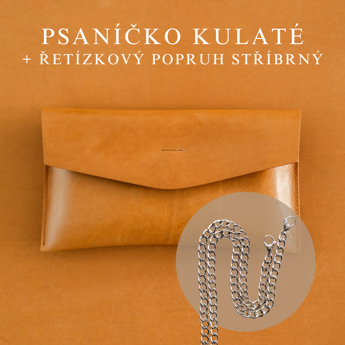 Wood Style Psaníčko Kulaté - Skořice Popruh: Řetízkový stříbrný