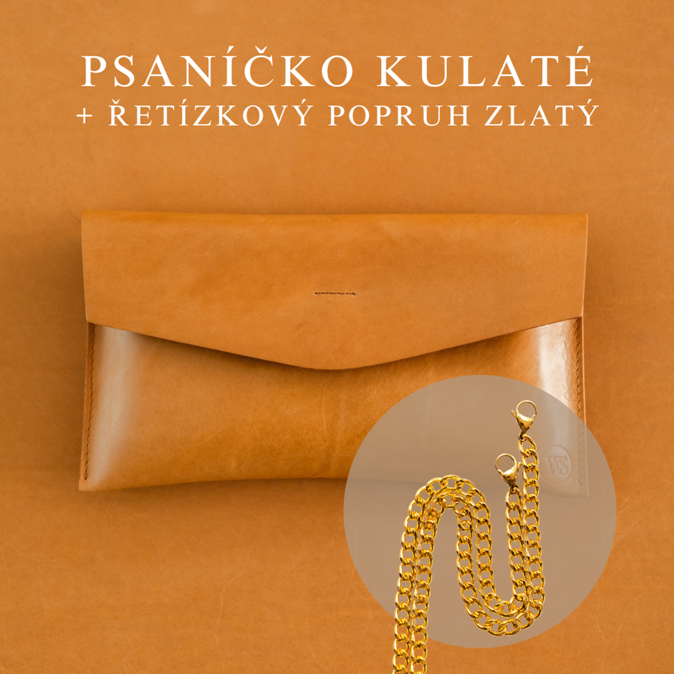 Wood Style Psaníčko Kulaté - Skořice Popruh: Řetízkový zlatý
