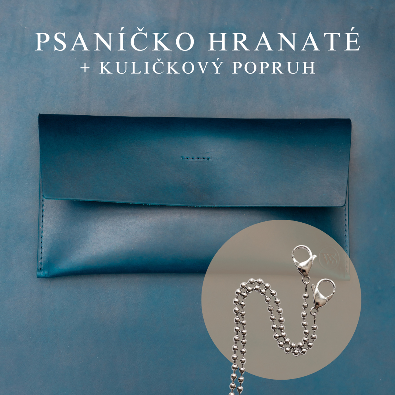 Wood Style Psaníčko Hranaté - Modré Popruh: Kuličkový