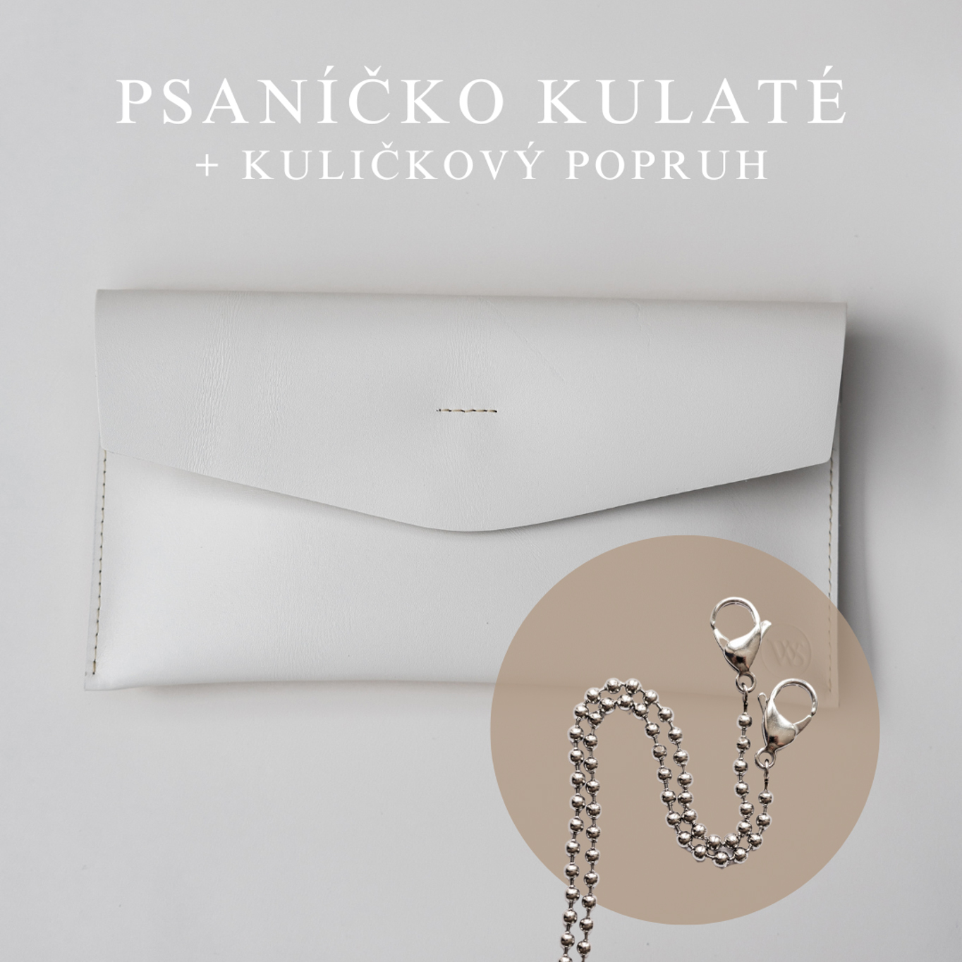 Wood Style Psaníčko Kulaté - Bílé Popruh: Kuličkový