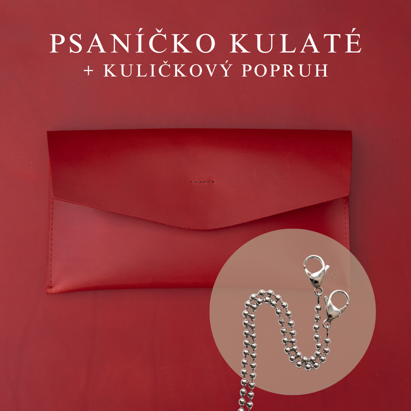 Wood Style Psaníčko Kulaté - Červené Popruh: Kuličkový
