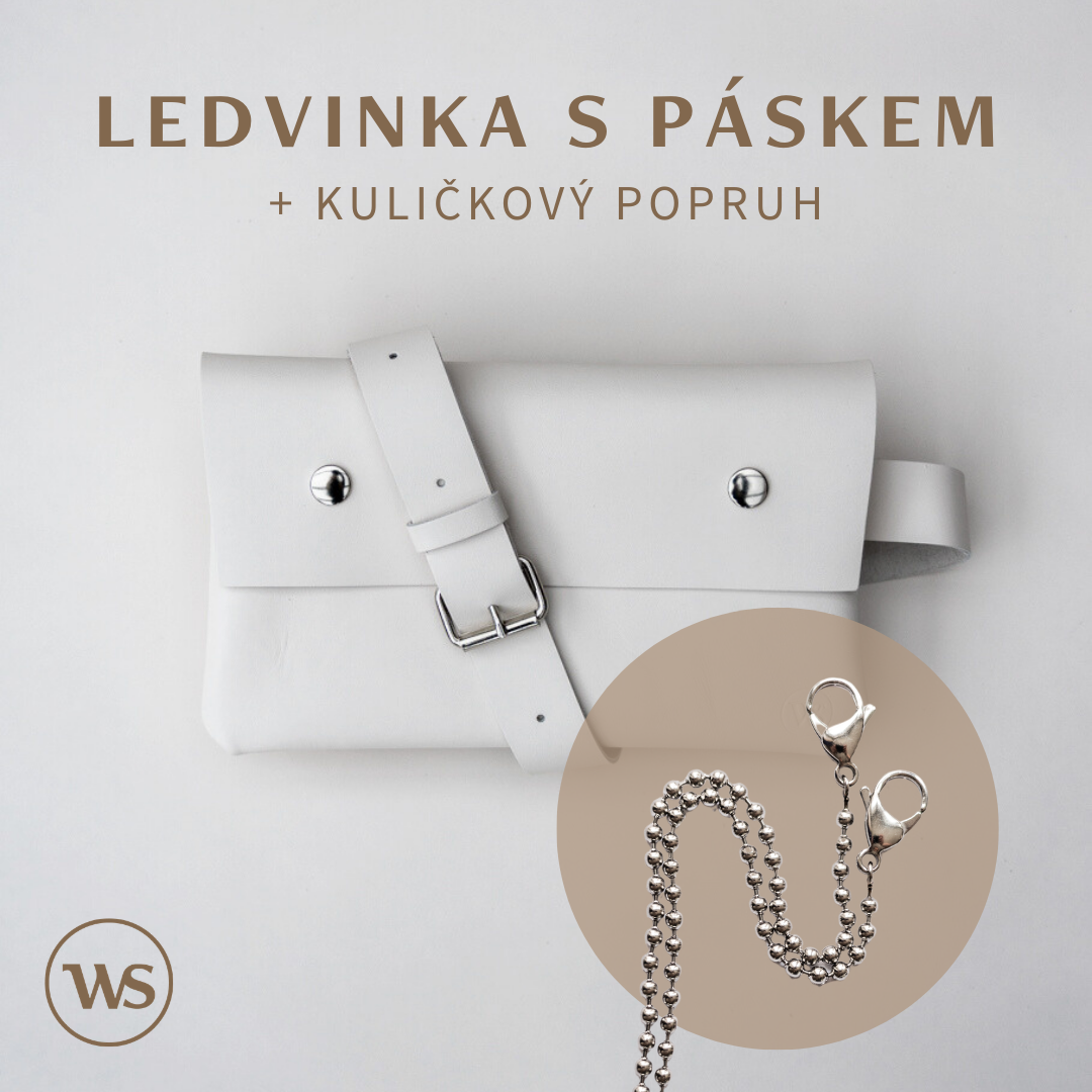 Ledvinka Bílá Varianta: Ledvinka s páskem + kuličkový popruh
