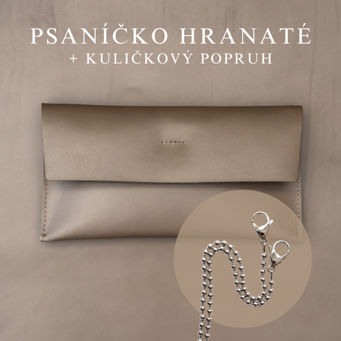 Wood Style Psaníčko Hranaté - Mokka Popruh: Kuličkový