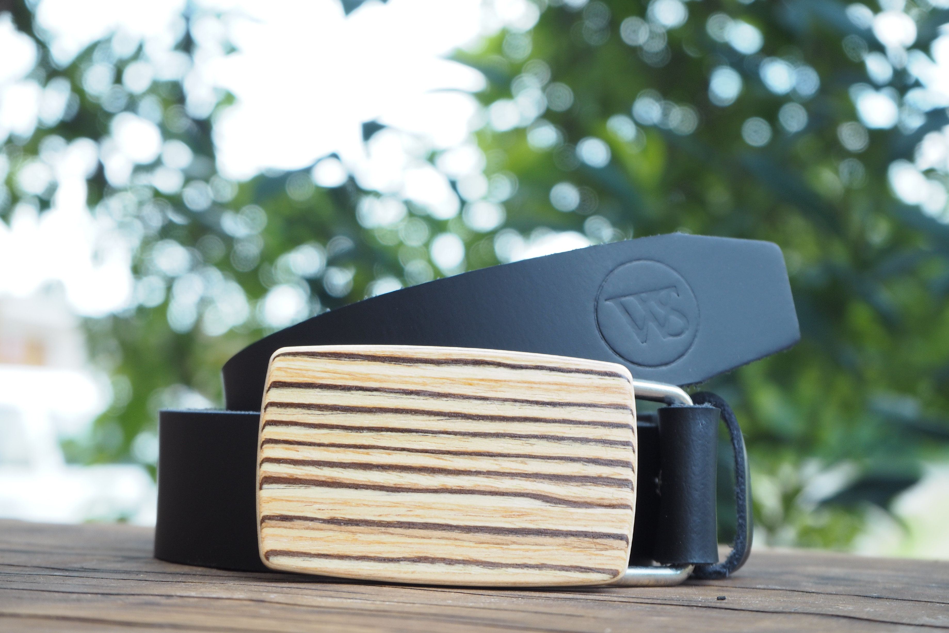 Wood Style Opasek Kulatý Zebráno Obvod pasu: 115, Barva kůže: Černá