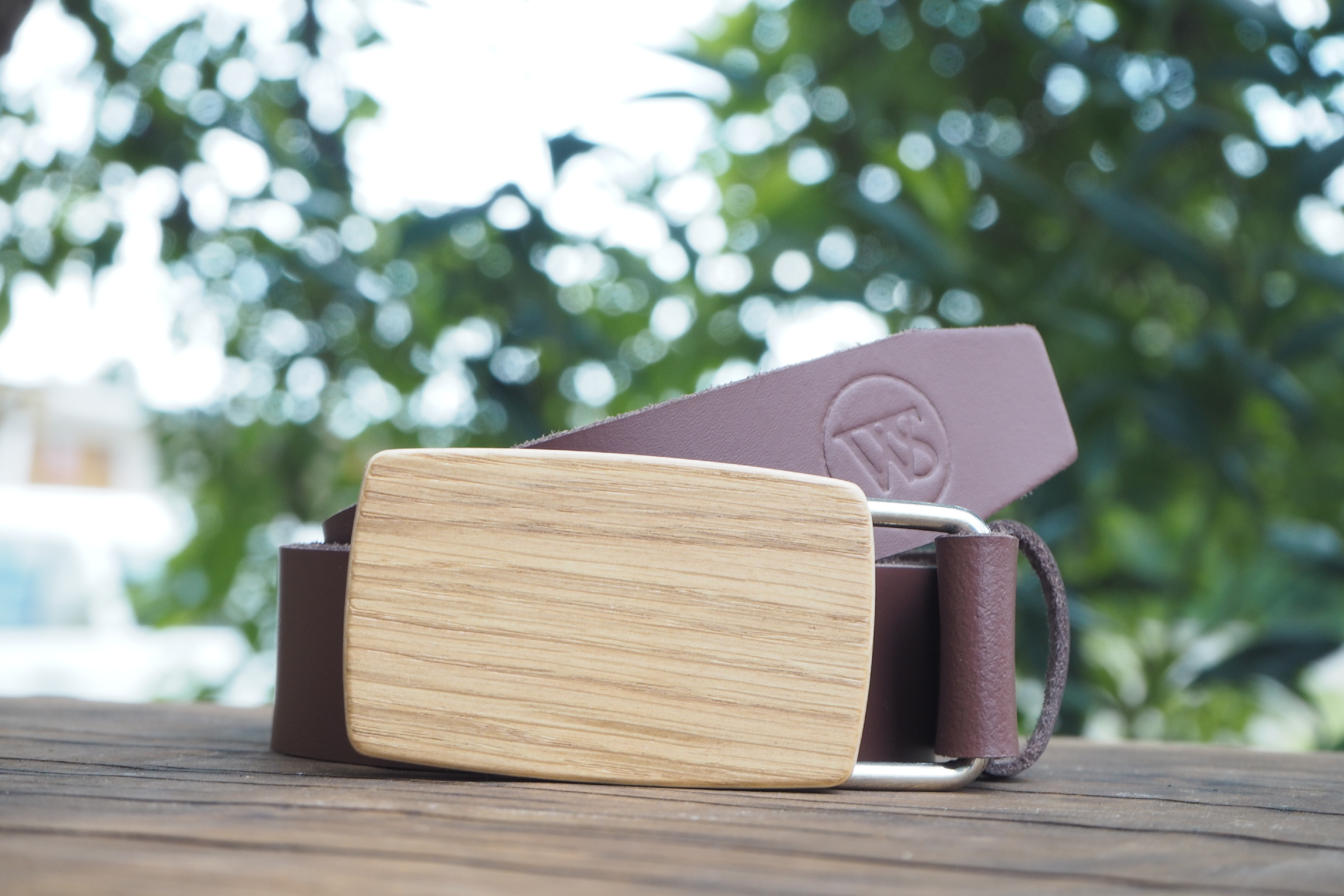 Wood Style Opasek Kulatý Dub Obvod pasu: 115, Barva kůže: Hnědá