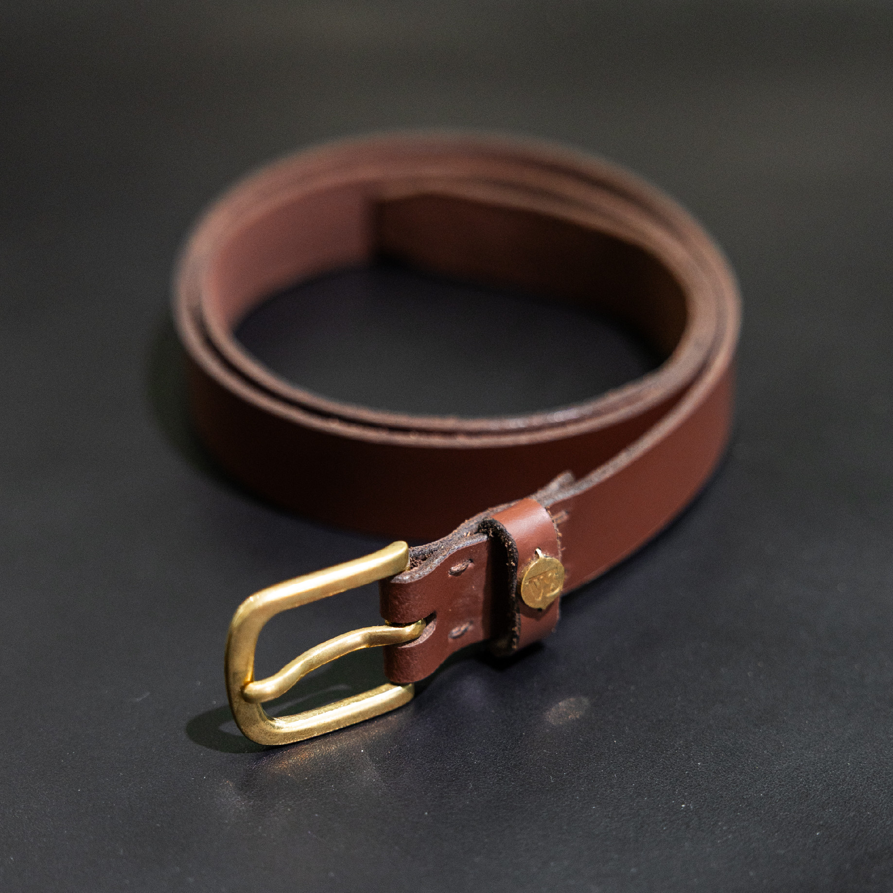 Dwojkový Dámský kožený opasek Woodstyle - Hnědá