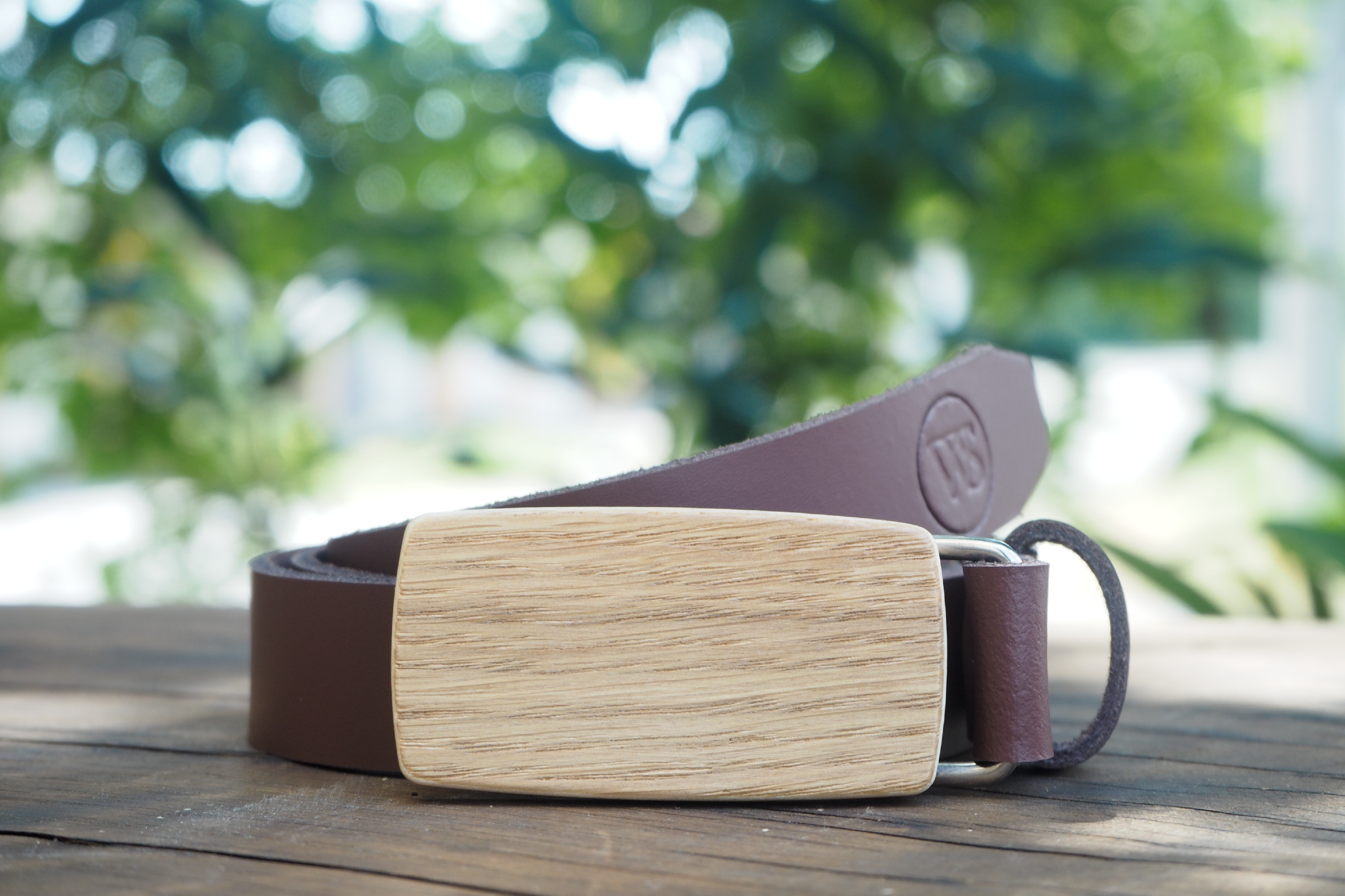 Wood Style Opasek Slim Dub Obvod pasu: 120, Barva kůže: Hnědá