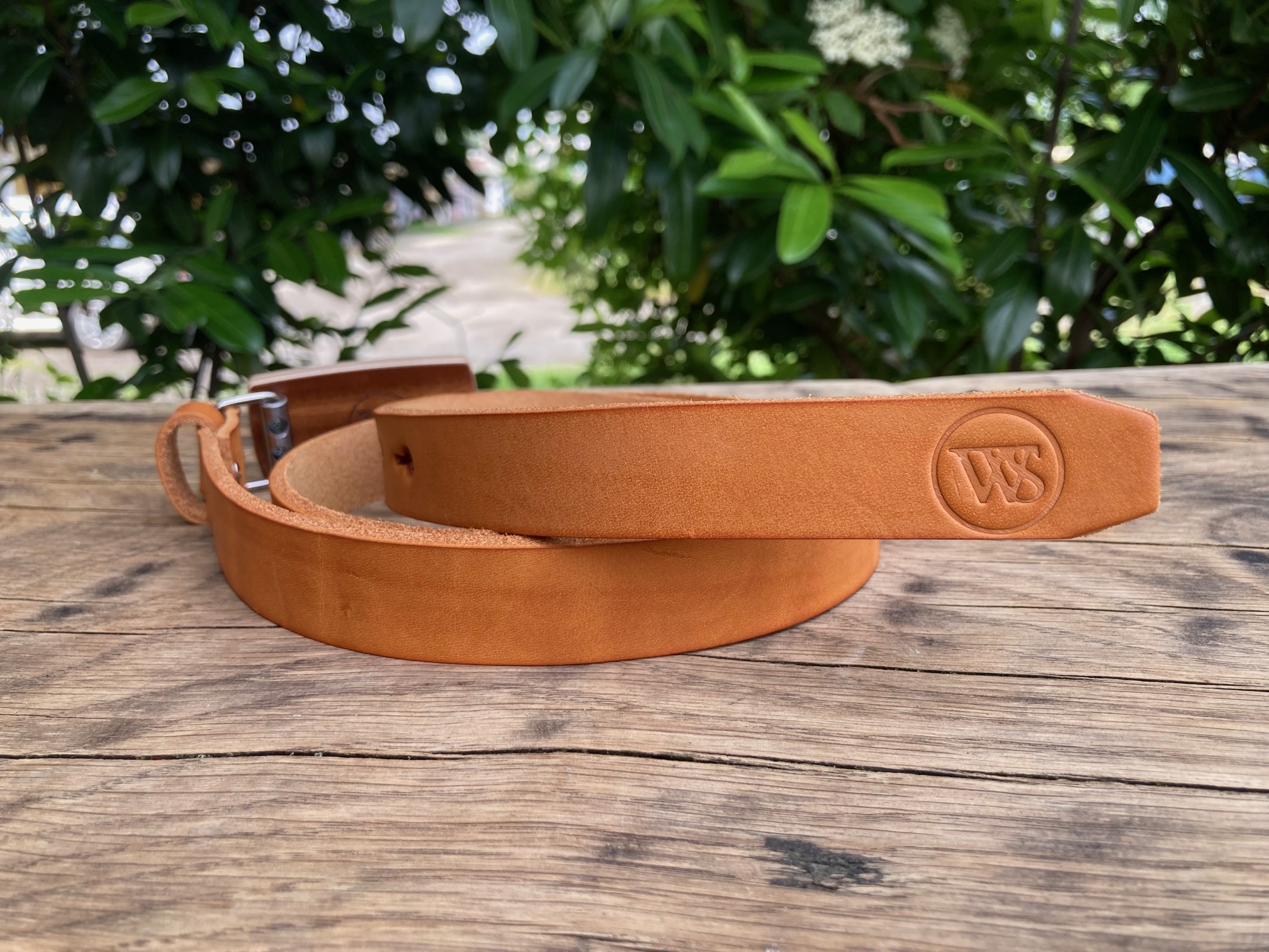 Wood Style Opasek Slim Dub černý Obvod pasu: 70, Barva kůže: Caramel