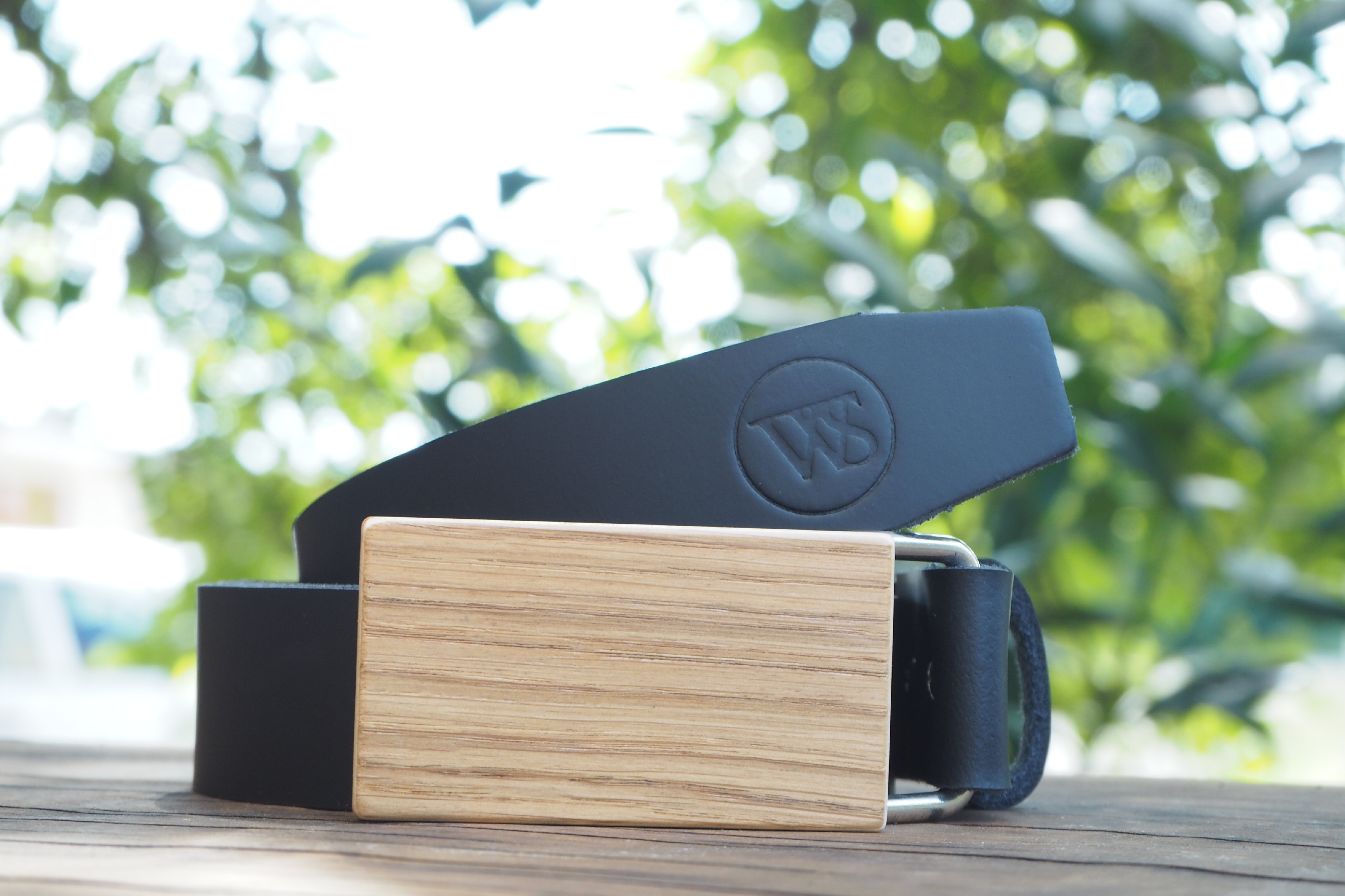 Wood Style Opasek Hranatý Dub Obvod pasu: 115, Barva kůže: Černá