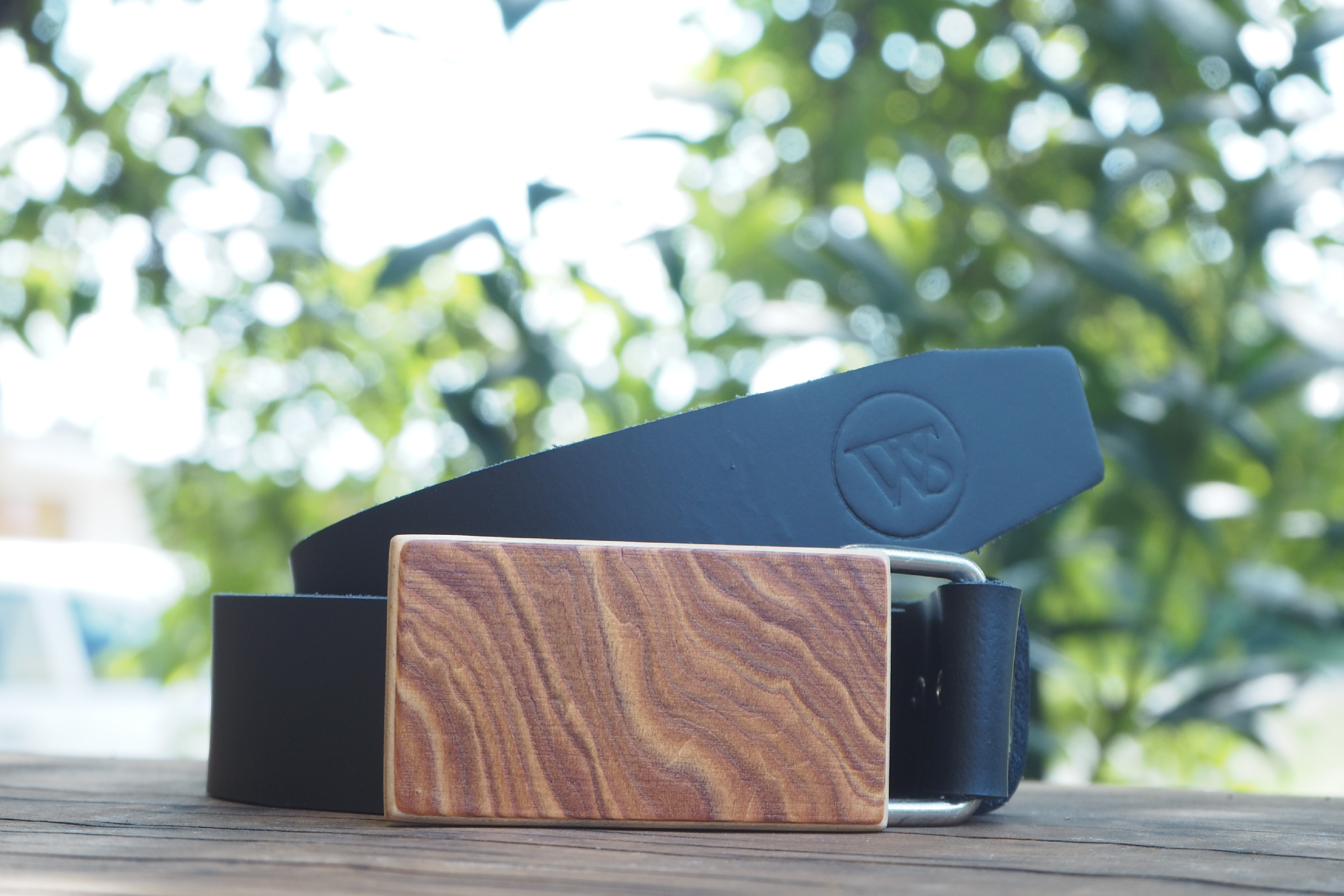 Wood Style Opasek Hranatý Kořenice Obvod pasu: 115, Barva kůže: Černá