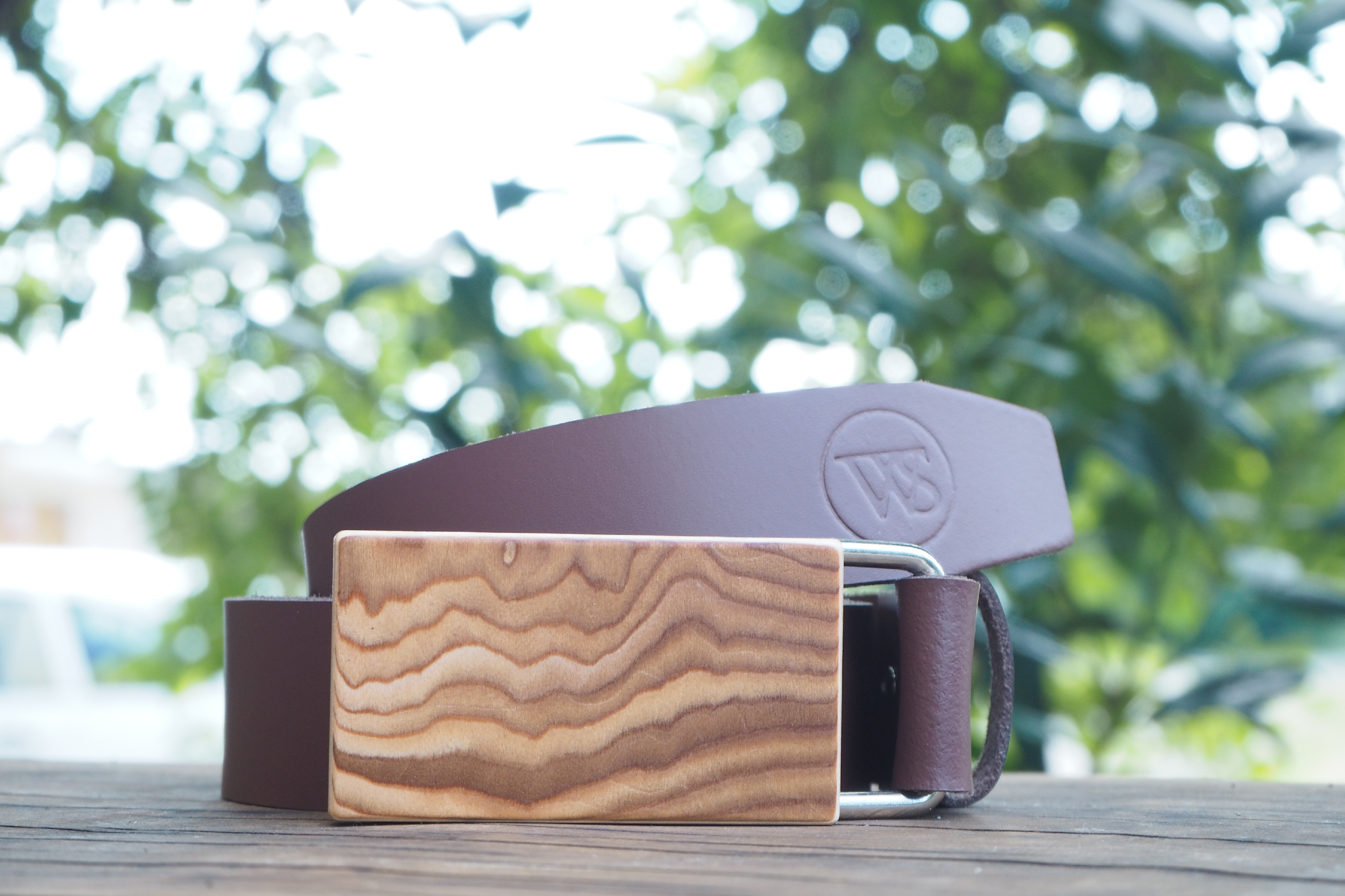 Wood Style Opasek Hranatý Kořenice Obvod pasu: 115, Barva kůže: Hnědá