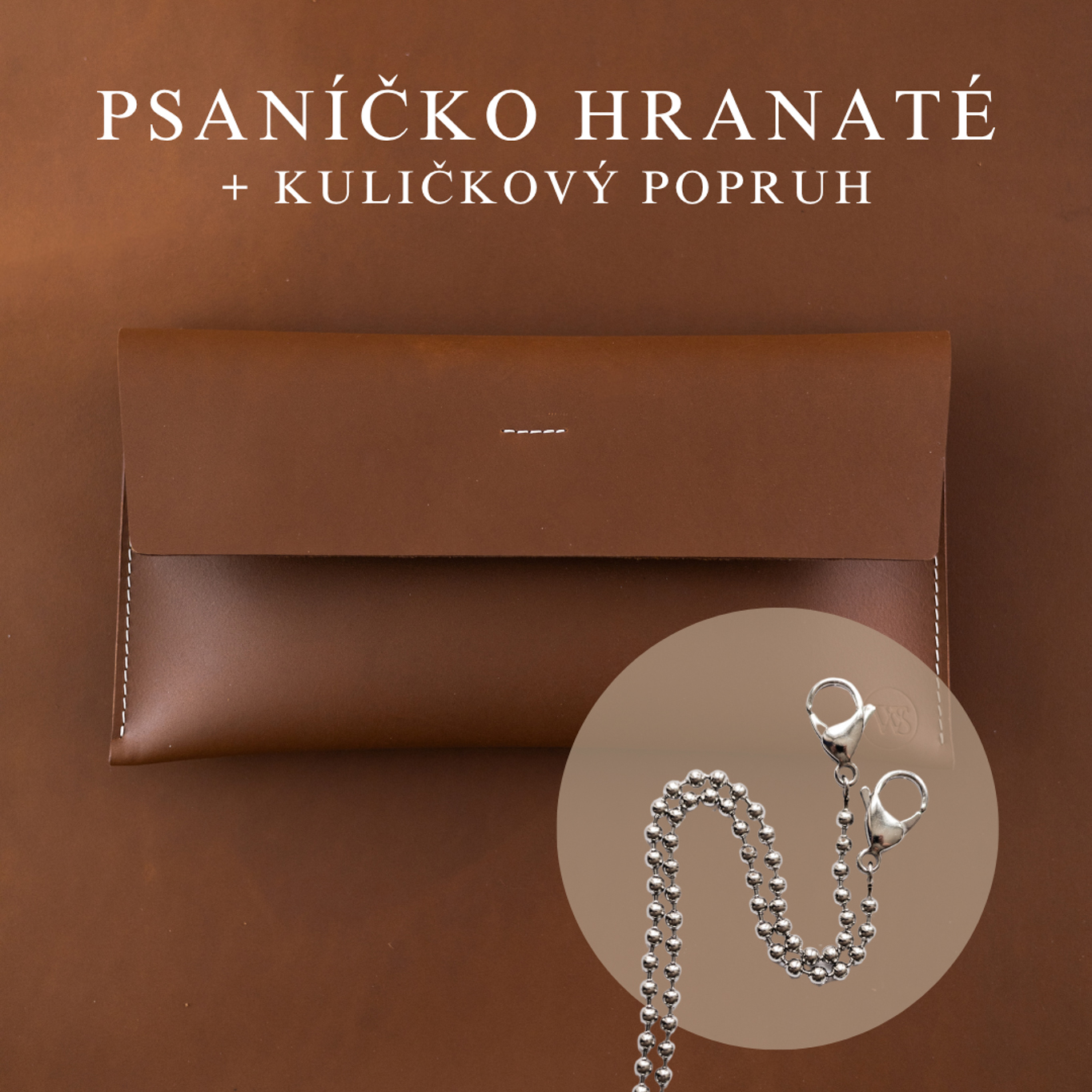 Wood Style Psaníčko Hranaté - Hnědé Popruh: Kuličkový
