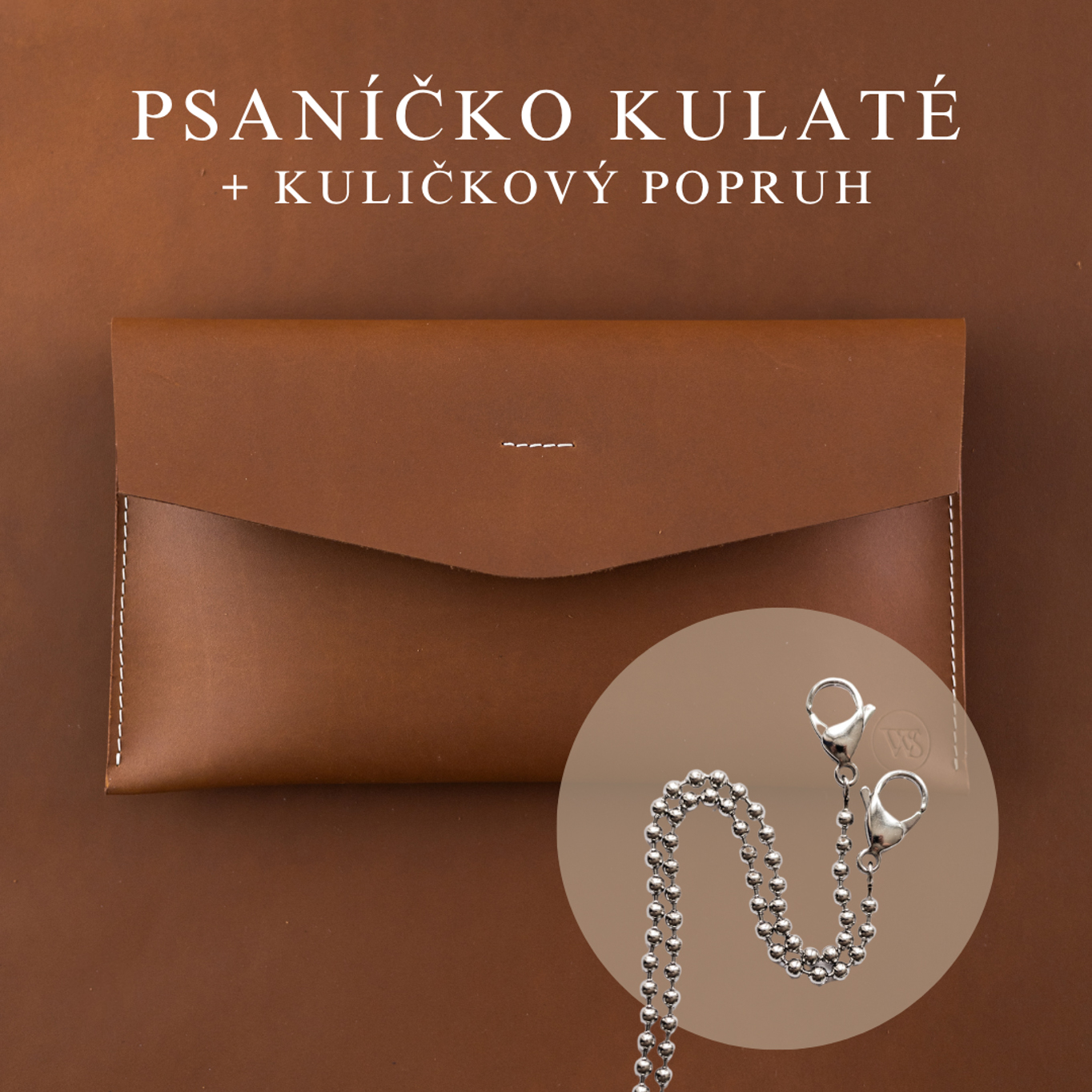 Wood Style Psaníčko Kulaté - Hnědé Popruh: Kuličkový