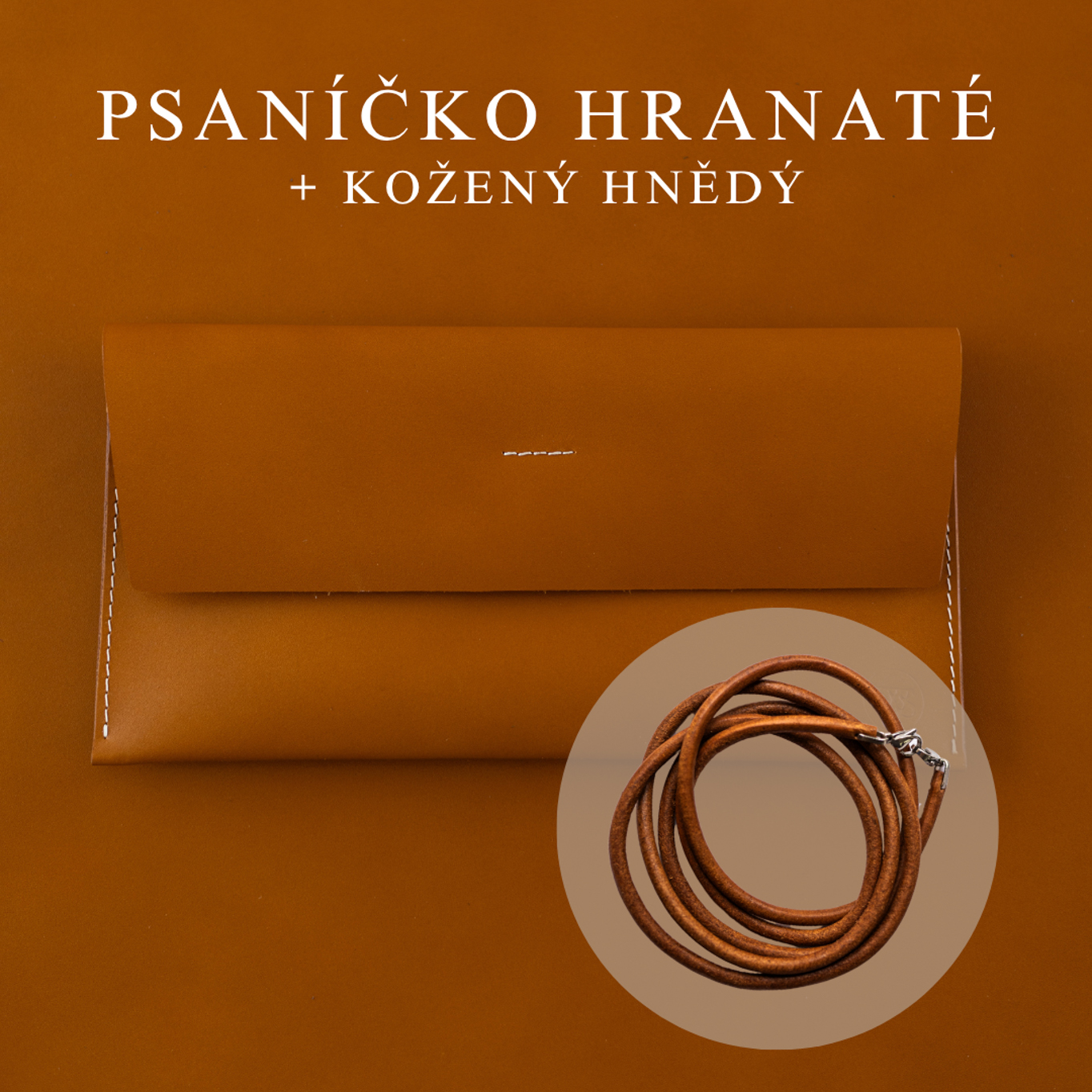 Psaníčko Hranaté - Caramel Popruh: Kožený Hnědý