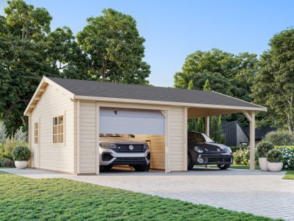 1 Palmako garage Roger 19.0+16.2 m2 with sectional door NATURAL wb
