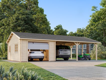 1 Palmako garage Roger 19.0+33.2 m2 with sectional door NATURAL wb