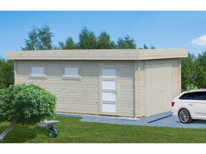 1 Palmako garage Rasmus 19.0 m2 with wooden gate NATURAL wb