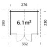 6 Palmako Shed Valentine 6.1 m2 measures