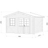 4 Palmako shed Valentine 11.0 m2 3D measures