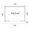 Zahradní domek LEA 14,2 m² s posuvnými dveřmi