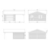 4 Palmako garage Roger 19.0+16.2 m2 with sectional door 4xviews measures
