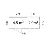 7 Palmako Shed Leif 4.5+2.9 m2 measures reversed