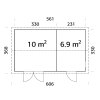 6 Palmako Shed Olaf 16.9 m2 measures