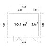 6 Palmako shed Kalle 13.5 m2 measures