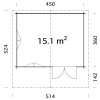 Zahradní domek HELENA 15,1 m²