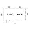 Zahradní domek ELLA 8,7 + 8,2 m²