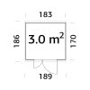 6 Palmako shed Leif 3.0 m2 measures