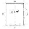 6 Palmako garage Roger 23.9 m2 with sectional door measures