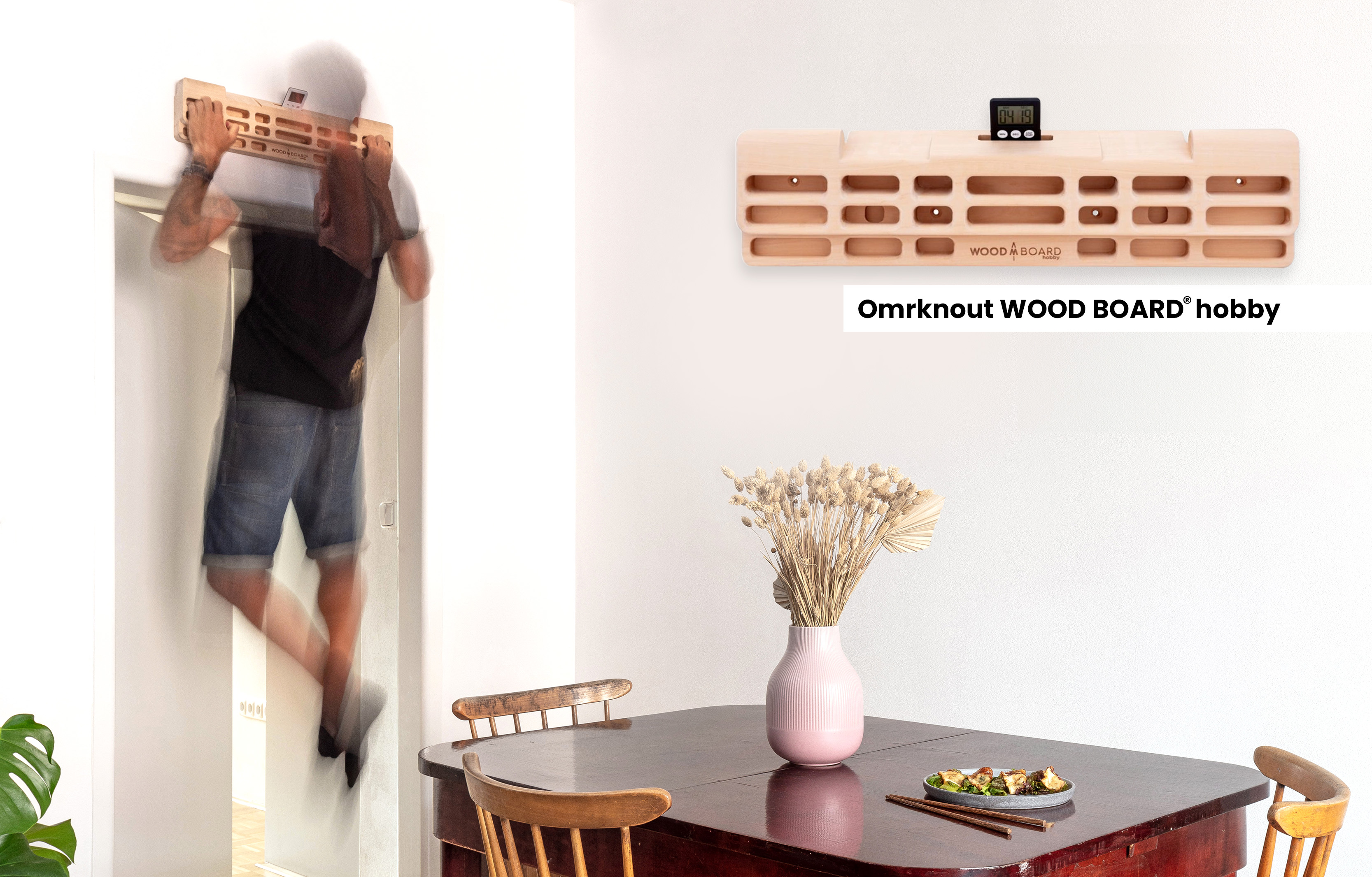 Dřevěná posilovací deska balkna WOOD BOARD hobby