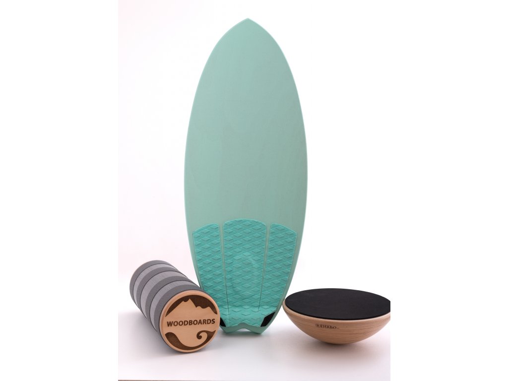 SET - Woodboards Surf Mint Edition komplet + Rehabo360