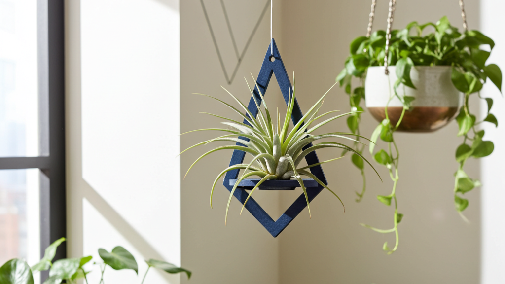 Wooden holder for tillandsia in a modern interior – WoodenBotanery